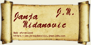 Janja Midanović vizit kartica